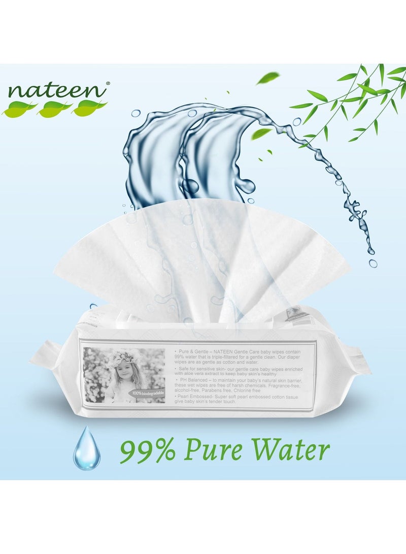 nateen Baby Wipes,80s x 12 Packs(960 wipes), Wipes of 99% pure water  for Baby,Multi Purpose Cleaning Baby Wet Wipes for Sensitive Skin. - Image 3